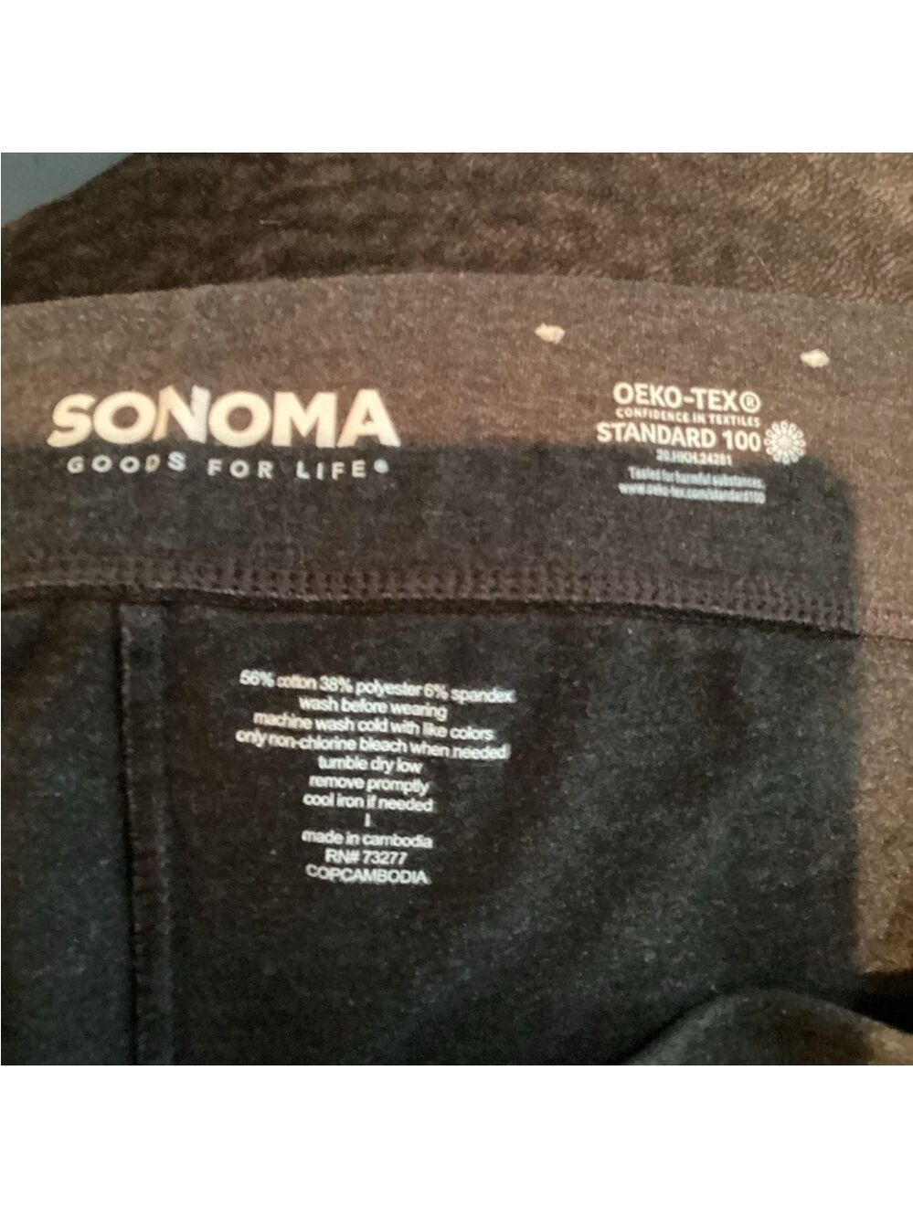 Sonoma Goods For Life pull on dark gray legging Woman’s size Large - Picture 3 of 9